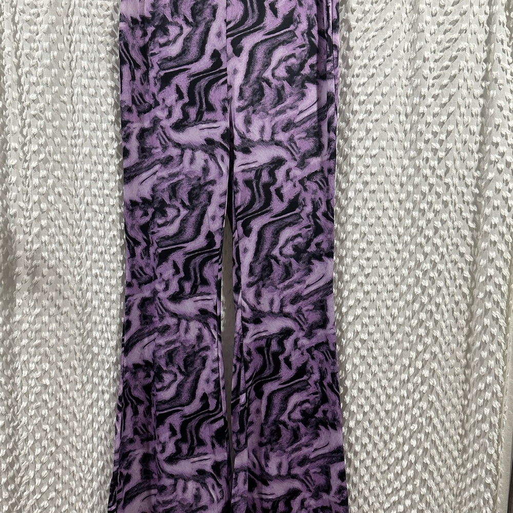 Purple and Black Patterned Pants